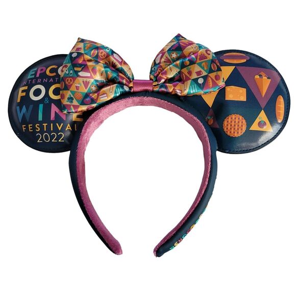 2022 EPCOT International Food & Wine Festival Minnie Mouse Ears Headband - Picture 1 of 5